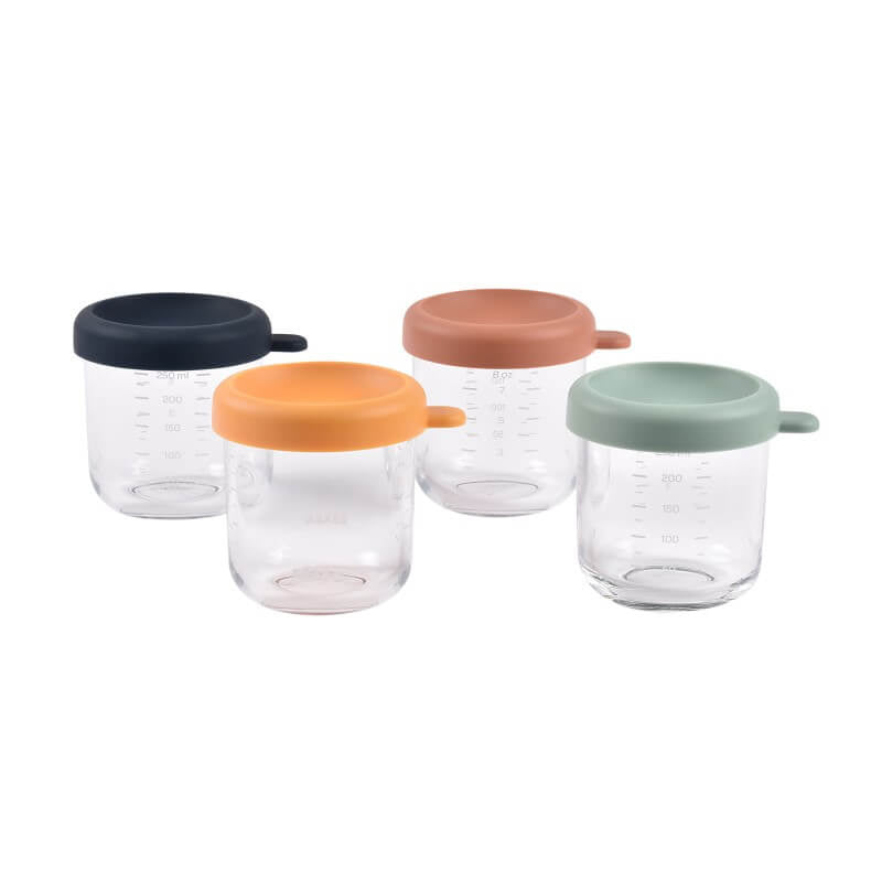 Glass & Silicone Containers 4 Pack - 250ml