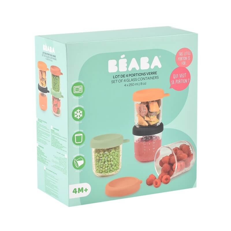 Beaba Glass & Silicone Containers 4 Pack - 250ml