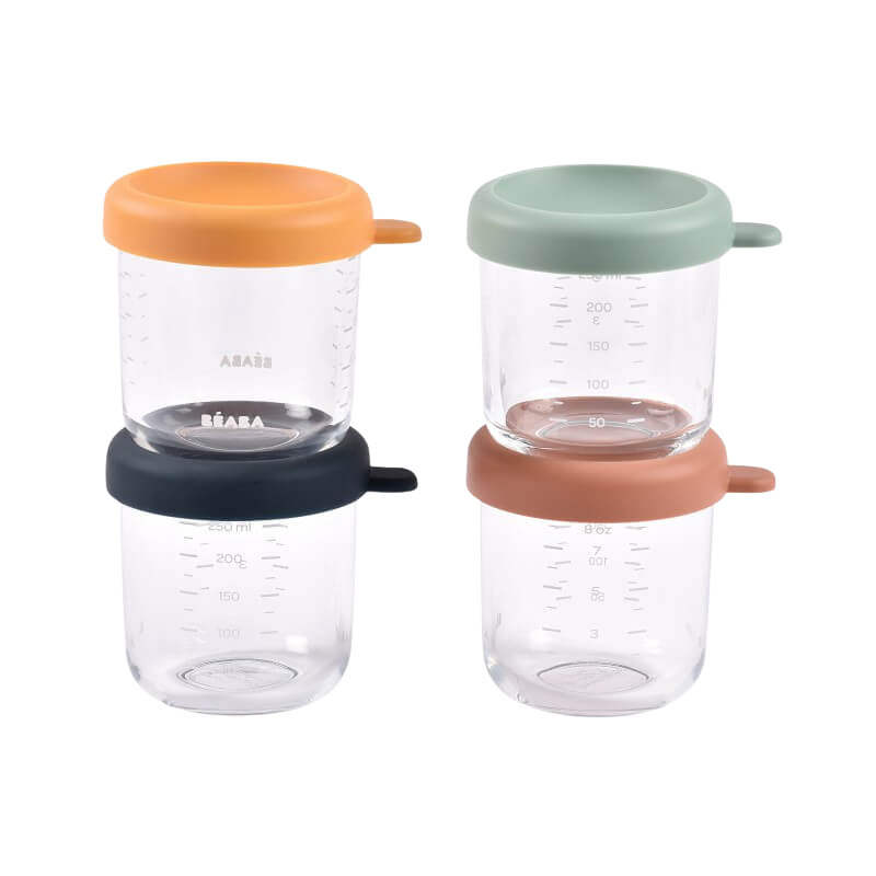 Glass & Silicone Containers 4 Pack - 250ml
