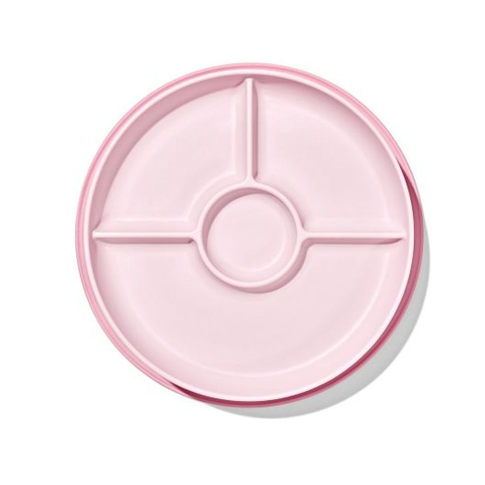 OXO Tot Stick & Stay Suction Divided Plate - Blossom