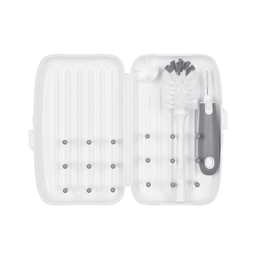 Oxo Tot On the Go Drying Rack & Bottle Brush - Grey (1)