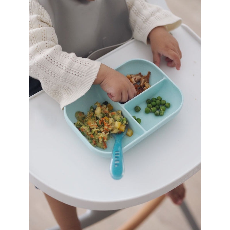 Beaba Divided Silicone Plate and Spoon Set