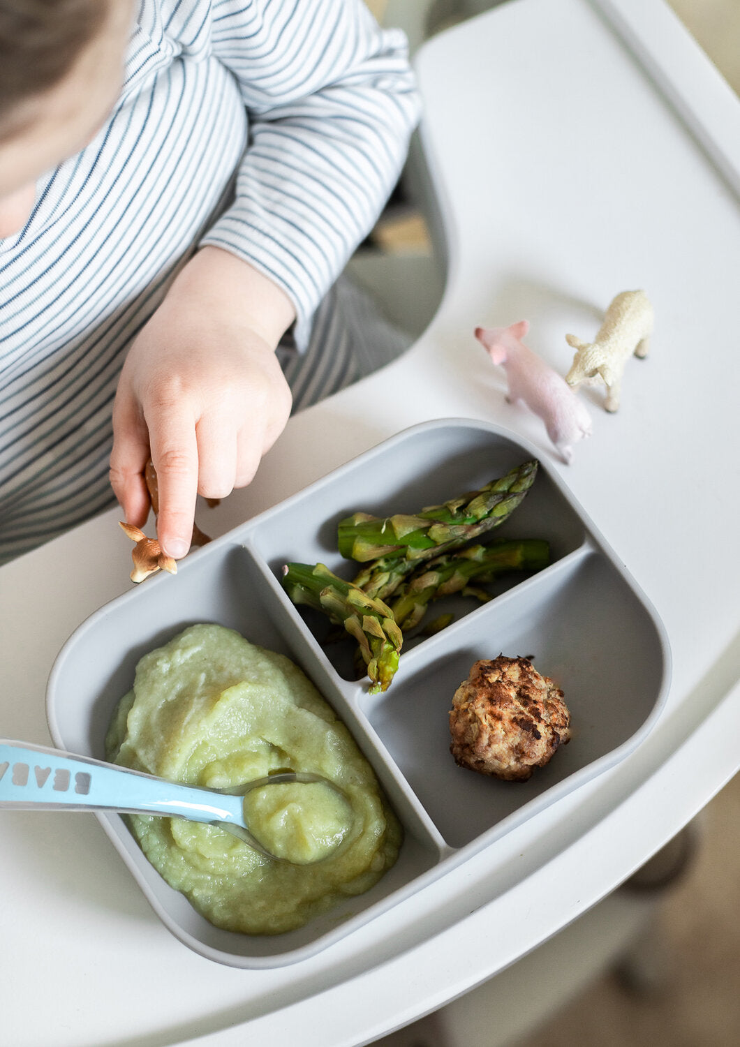 Divided Silicone Plate and Spoon Set