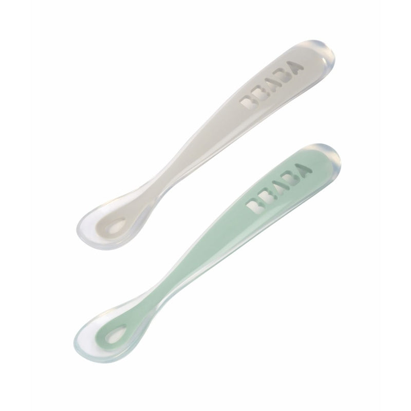 Beaba 1st Stage Silicone Spoons 2 Pack with Case