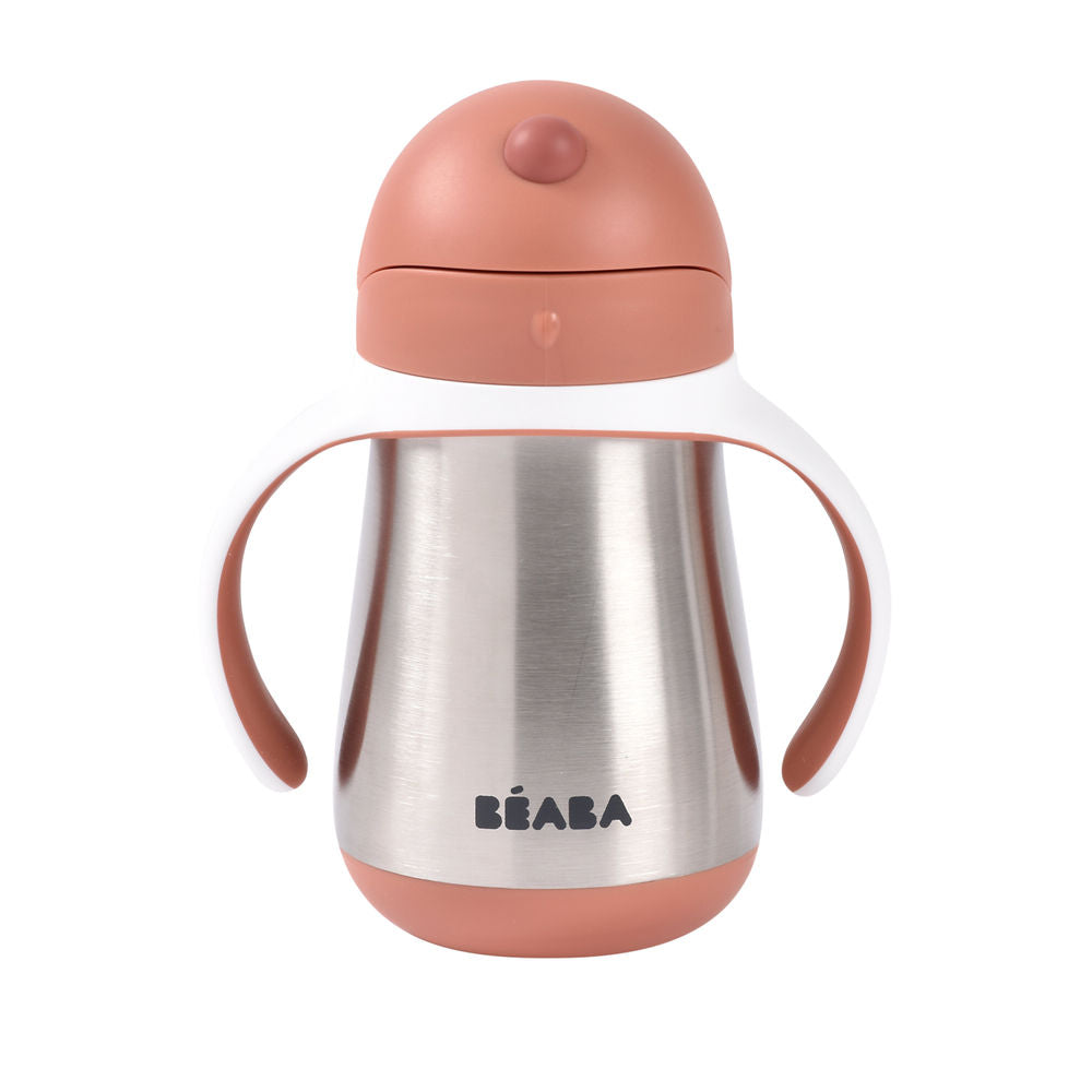 Beaba Stainless Steel Straw Cup 250ml - Terracotta