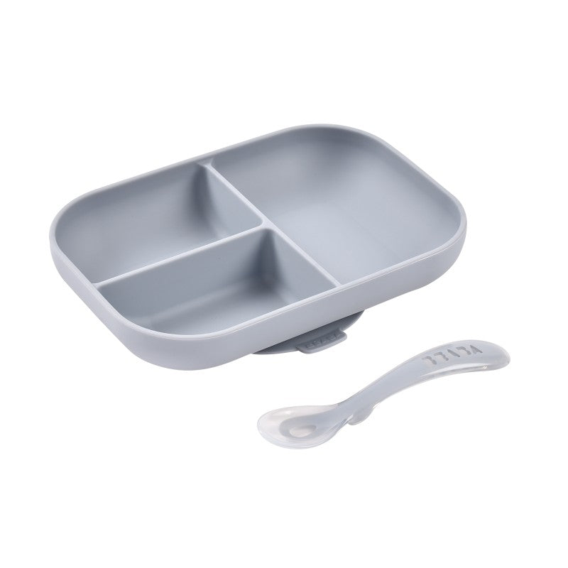 Divided Silicone Plate and Spoon Set