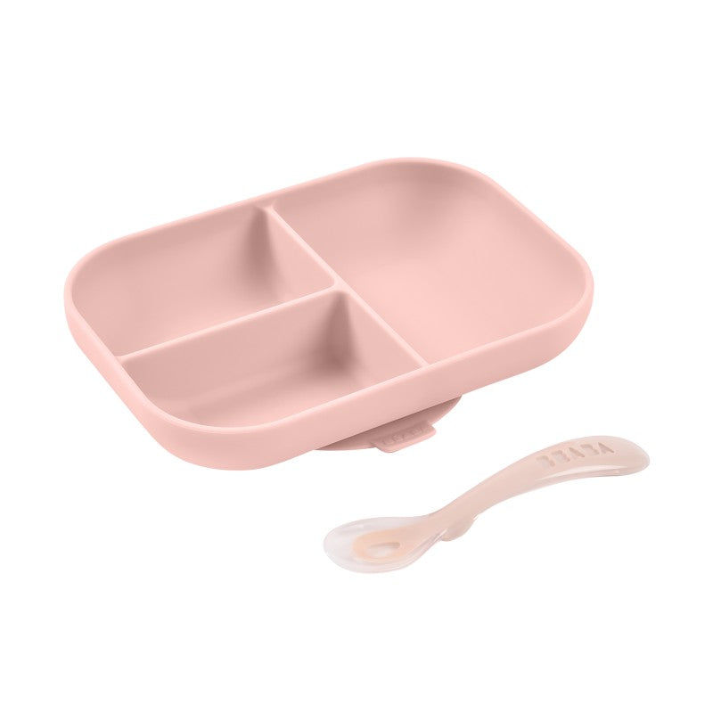 Divided Silicone Plate and Spoon Set