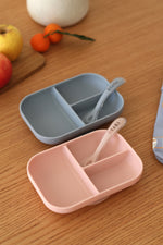 Divided Silicone Plate and Spoon Set