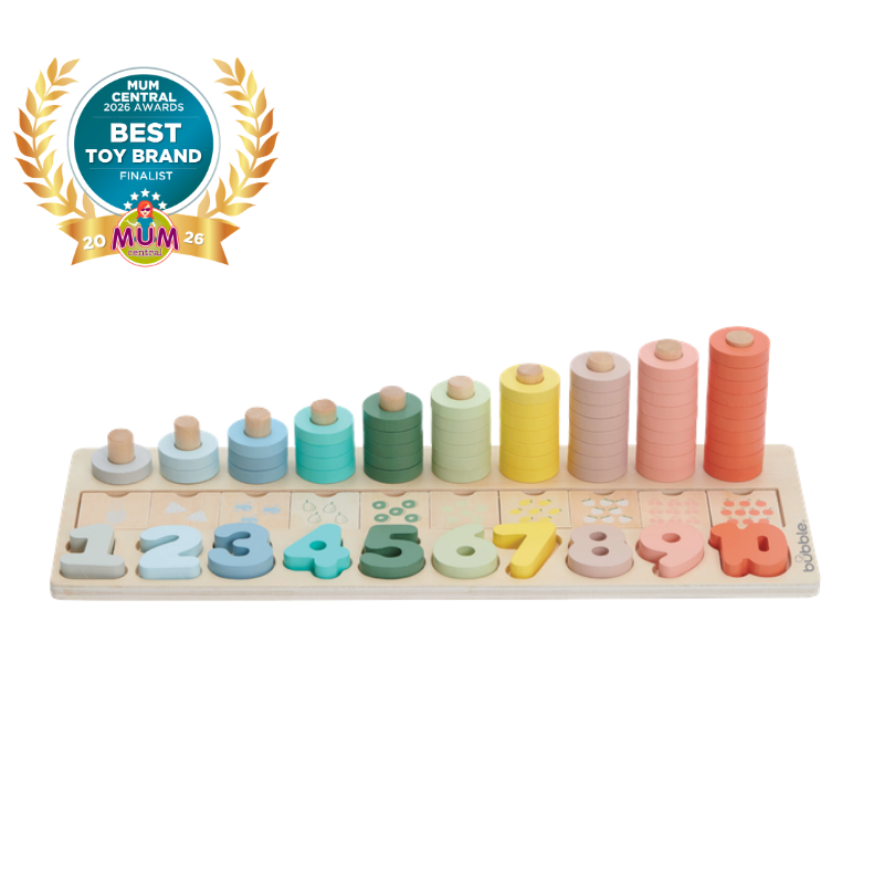 Bubble Wooden Numbers & Blocks Counting Set