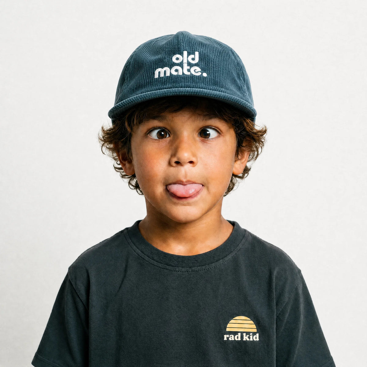 Old Mate Cord Kids Cap - Teal