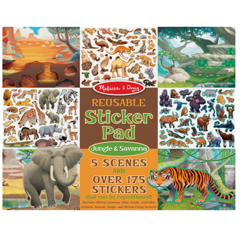 Melissa & Doug Reusable Sticker Pad - Jungle & Savanna