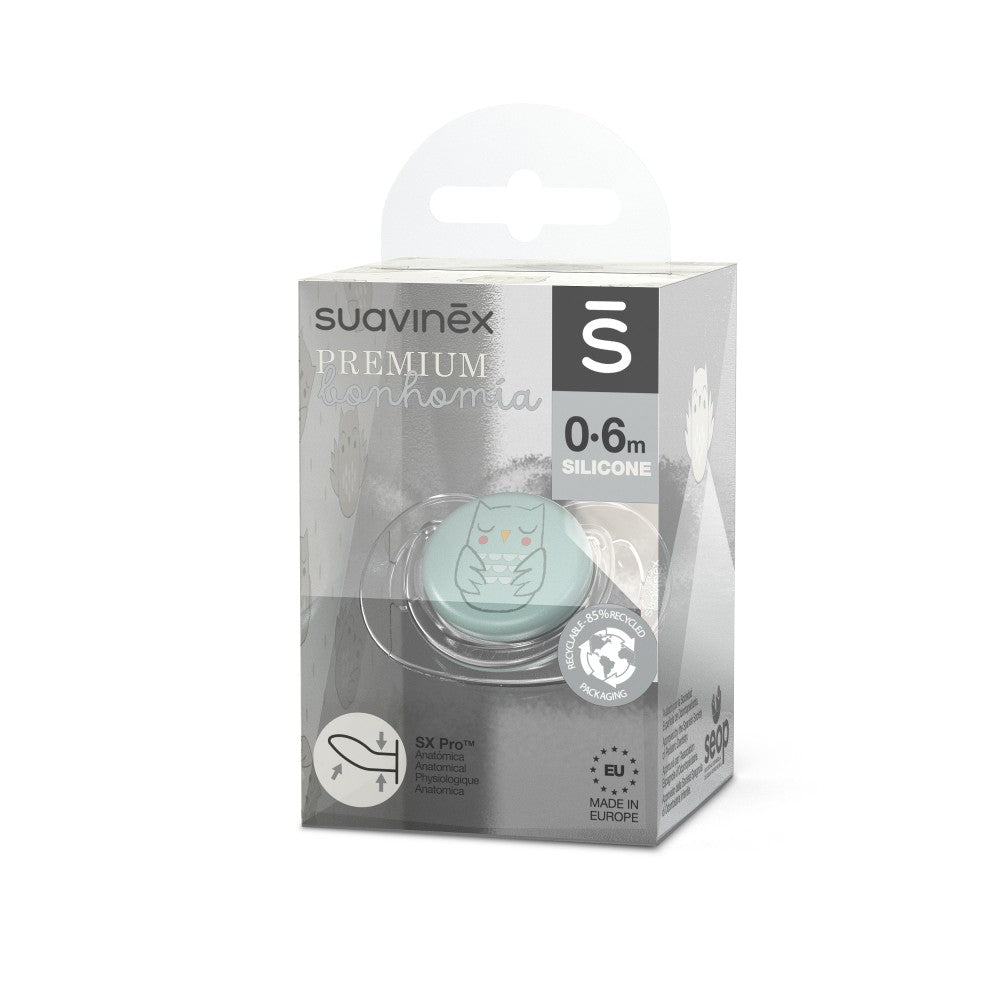 Suavinex Bonhomia Soother with SX Pro Anatomical Teat - Owl Green