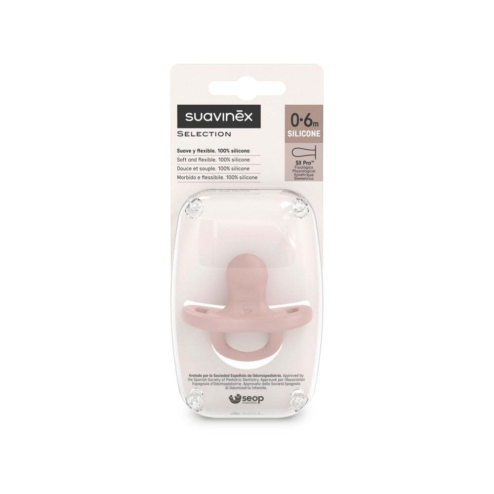 Suavinex Colour Essence All Silicone Soother with SX Pro Physiological Teat - Nude