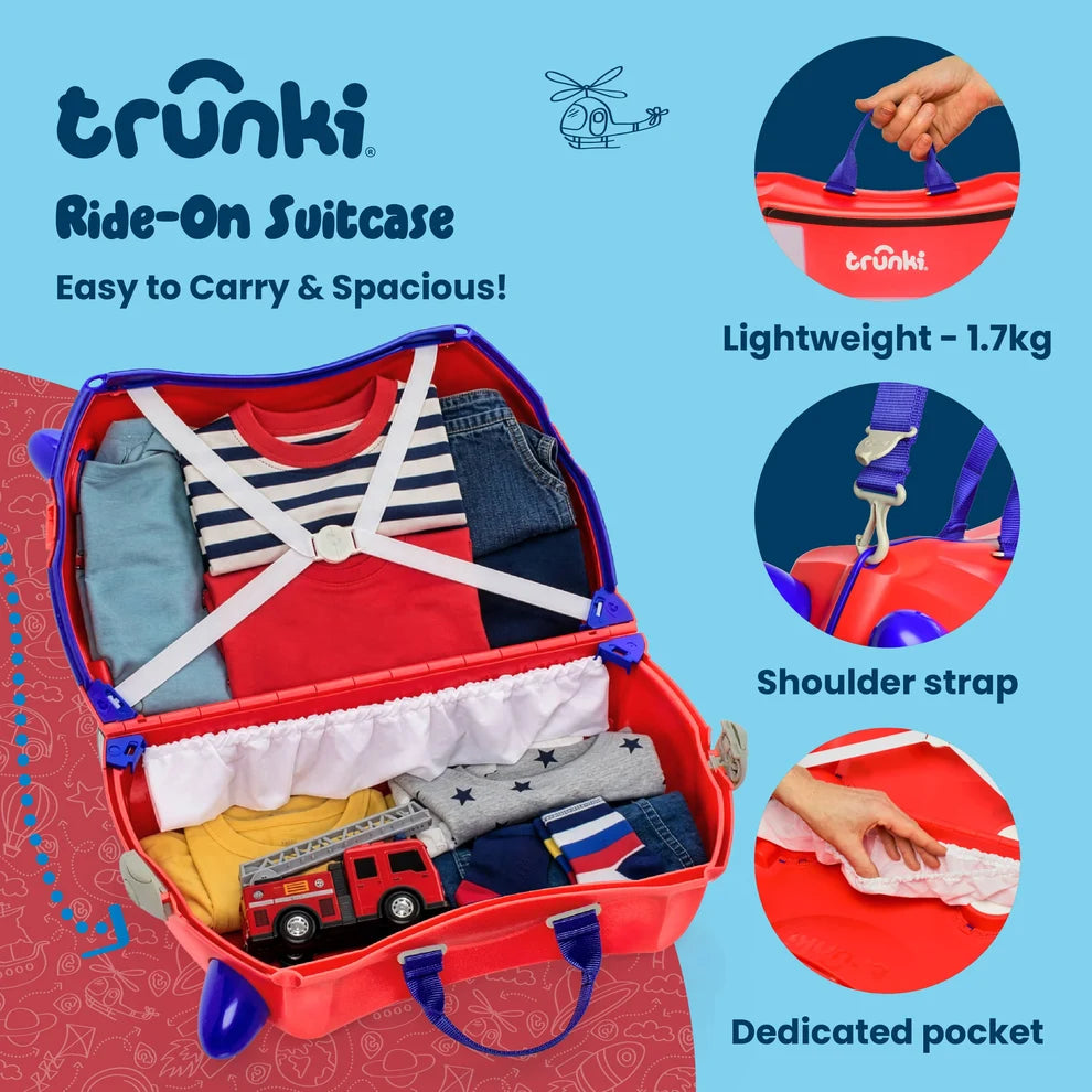 Glide Ride-on Luggage - Frank the Firetruck