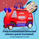 Glide Ride-on Luggage - Frank the Firetruck