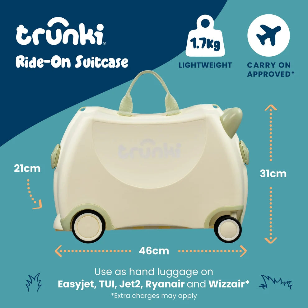 Glide Ride-on Luggage - Ivory White