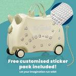 Glide Ride-on Luggage - Ivory White