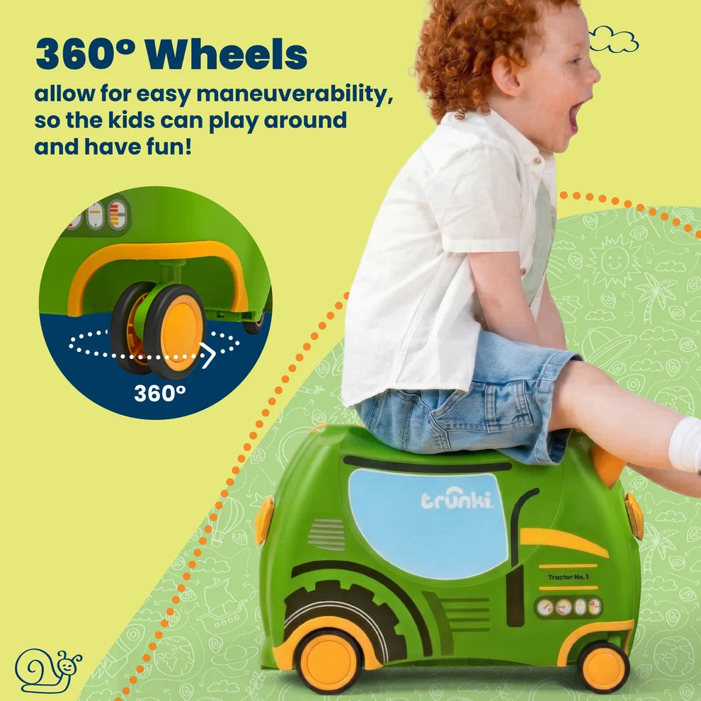 Glide Ride-on Luggage - Tilly the Tractor
