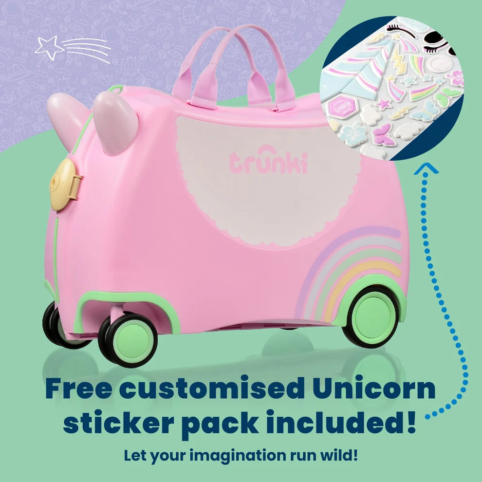 Glide Ride-on Luggage - Una the Unicorn