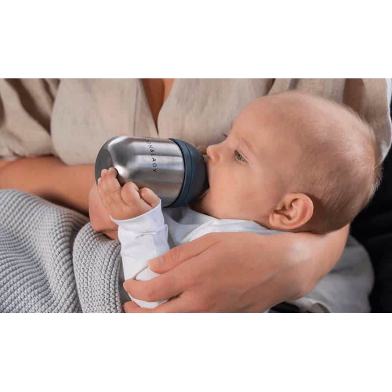 Lion & Lady Baby Bottle - French Navy