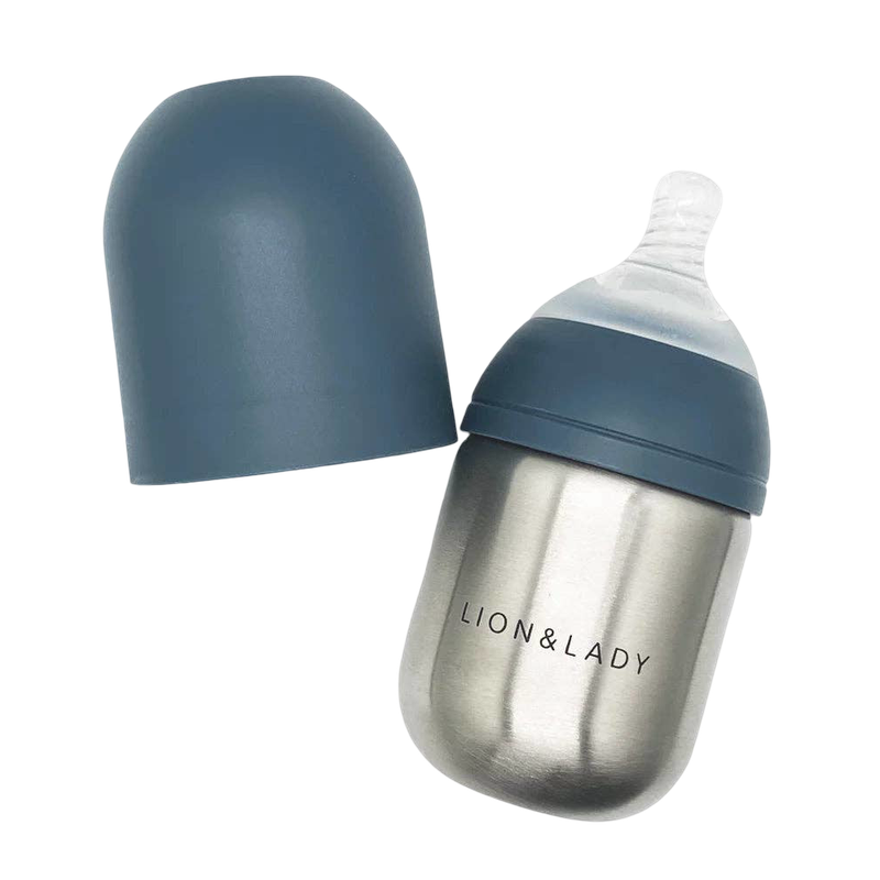 Lion & Lady Baby Bottle - French Navy