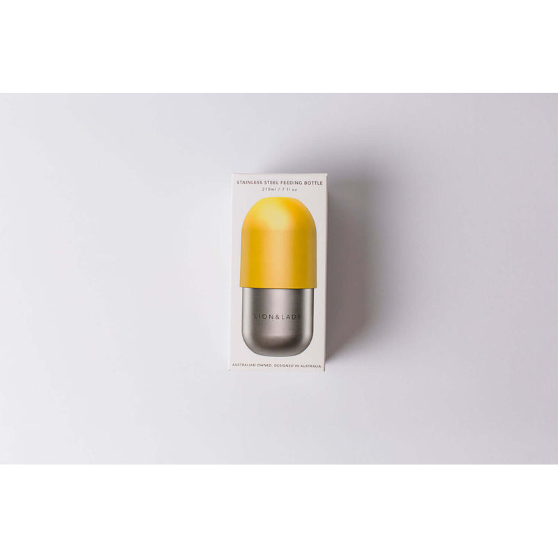 Lion & Lady Baby Bottle - Yellow