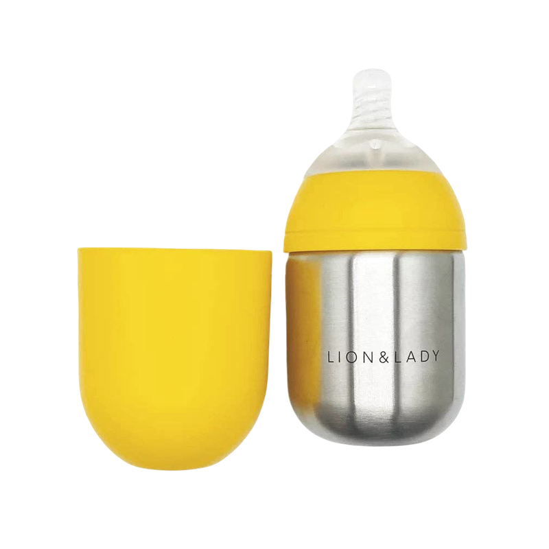 Lion & Lady Baby Bottle - Yellow