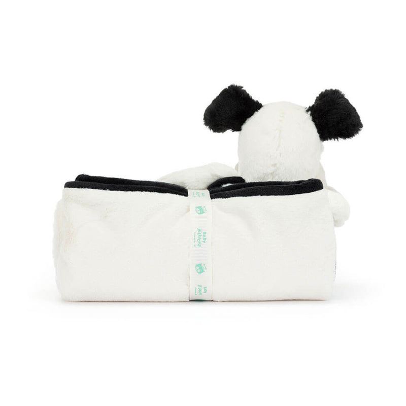 Jellycat Jellycat Bashful Black & Cream Puppy Blankie 56cm x 70cm x 9cm