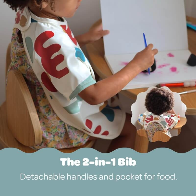 Beaba 2 in 1 Bib w/Removable Sleeves - Playful
