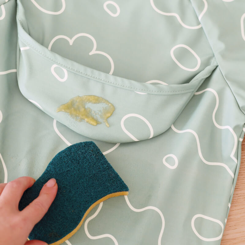 Beaba 2 in 1 Bib w/Removable Sleeves - Sage green