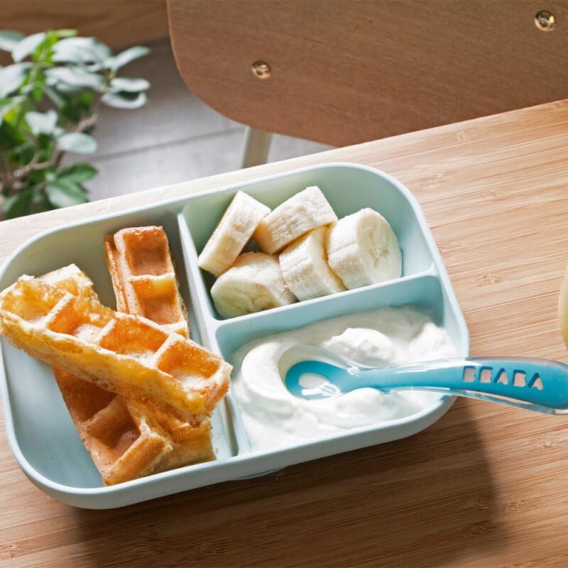 Beaba Divided Silicone Plate and Spoon Set