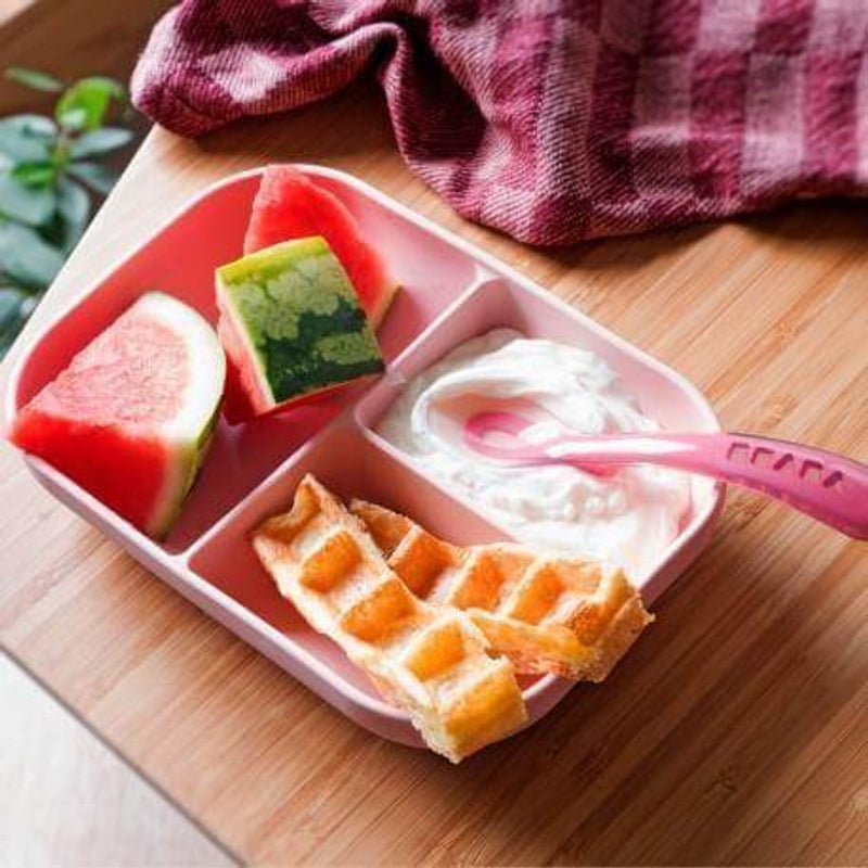 Beaba Divided Silicone Plate and Spoon Set