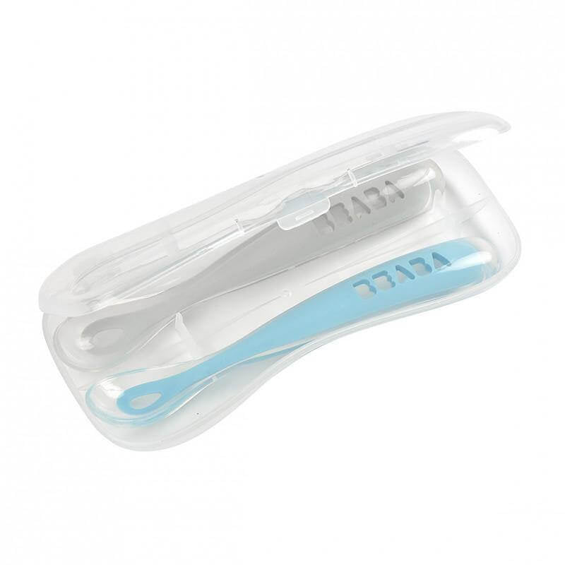 Beaba 1st Stage Silicone Spoons 2 Pack with Case