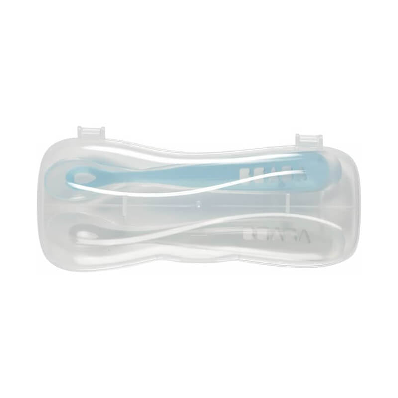 Beaba 1st Stage Silicone Spoons 2 Pack with Case