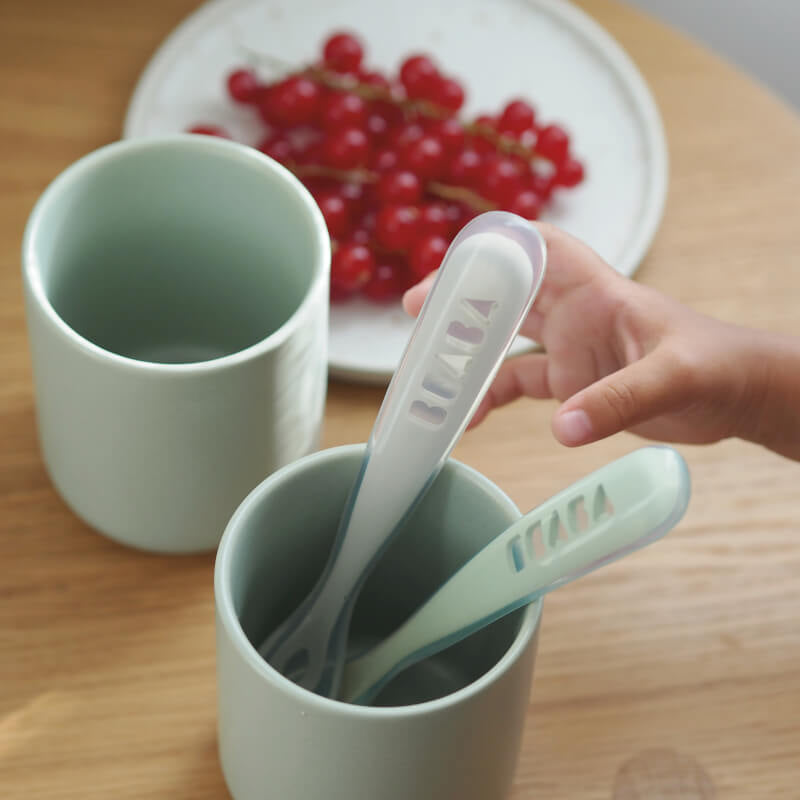 Beaba 1st Stage Silicone Spoons 2 Pack with Case