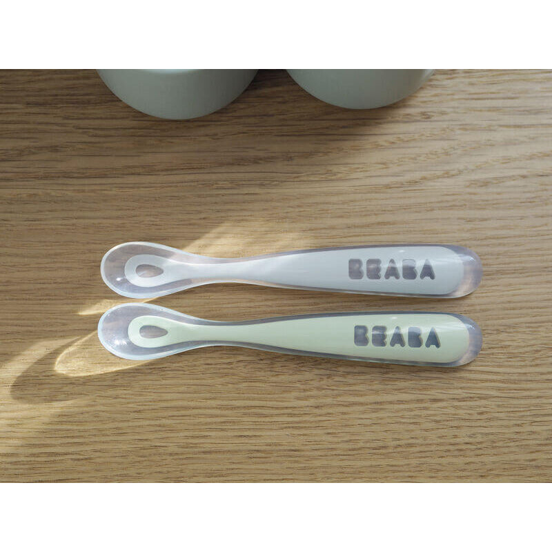 Beaba 1st Stage Silicone Spoons 2 Pack with Case