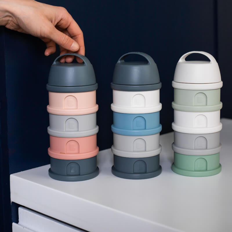 Beaba Formula & Snacks Container - Mineral Grey/Pink