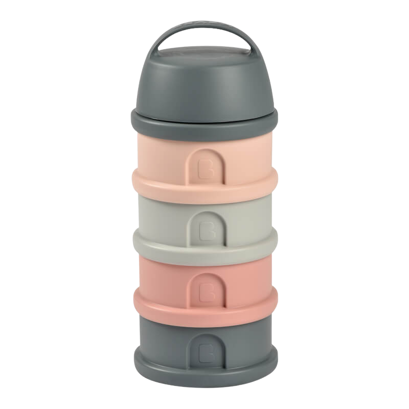 Beaba Formula & Snacks Container - Mineral Grey/Pink