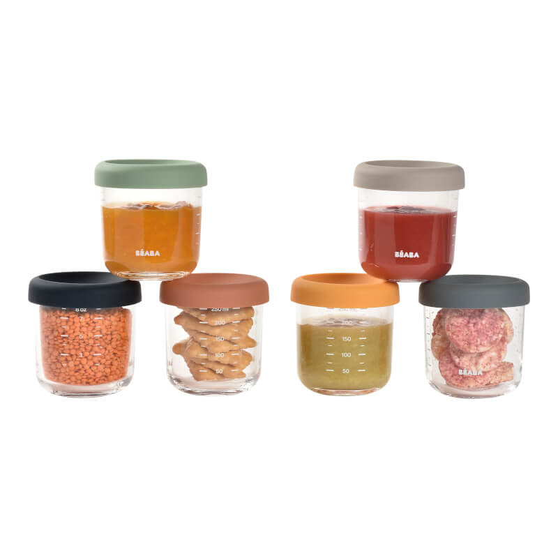 Glass & Silicone Containers 6 Pack - 250ml