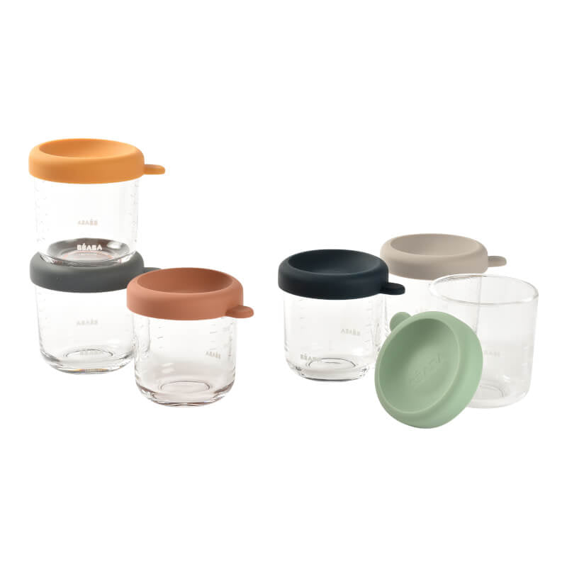 Glass & Silicone Containers 6 Pack - 250ml