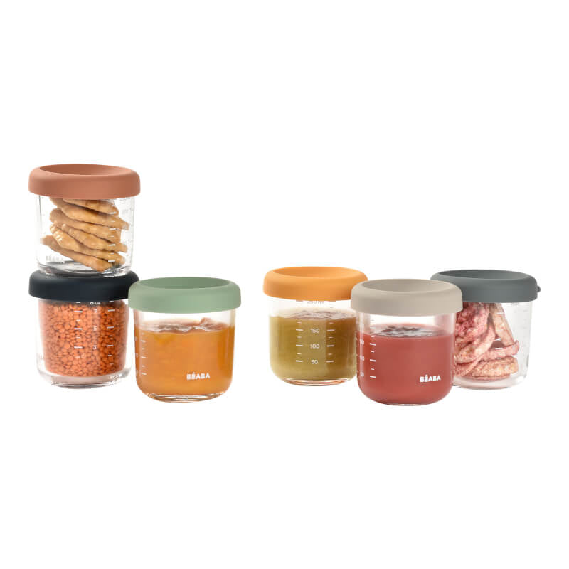 Glass & Silicone Containers 6 Pack - 250ml