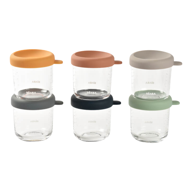 Glass & Silicone Containers 6 Pack - 250ml