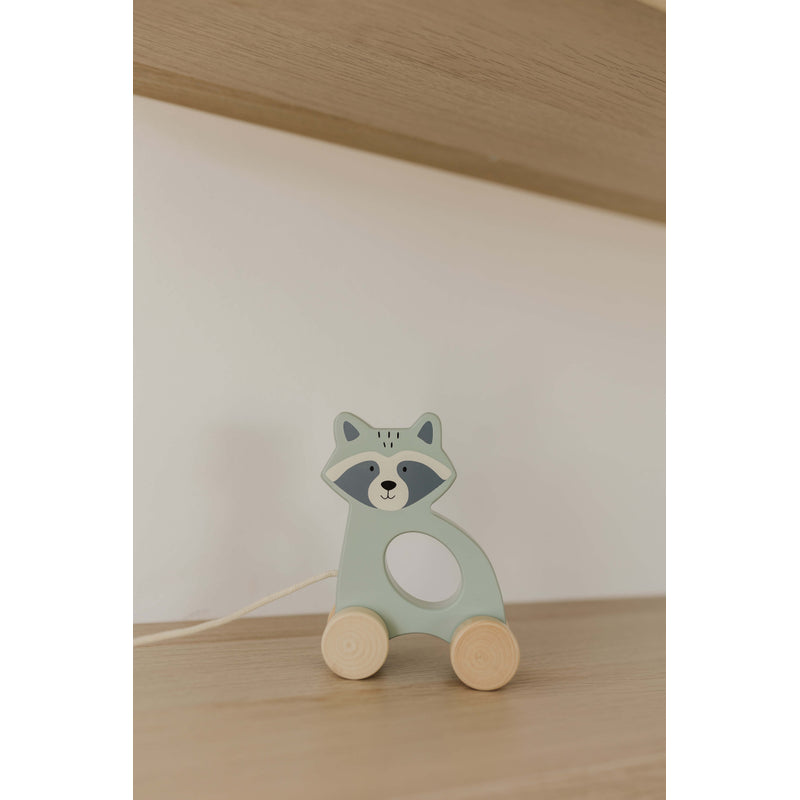 Bubble  Wooden Raccoon Pull Along Toy