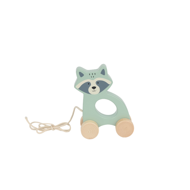 Bubble  Wooden Raccoon Pull Along Toy