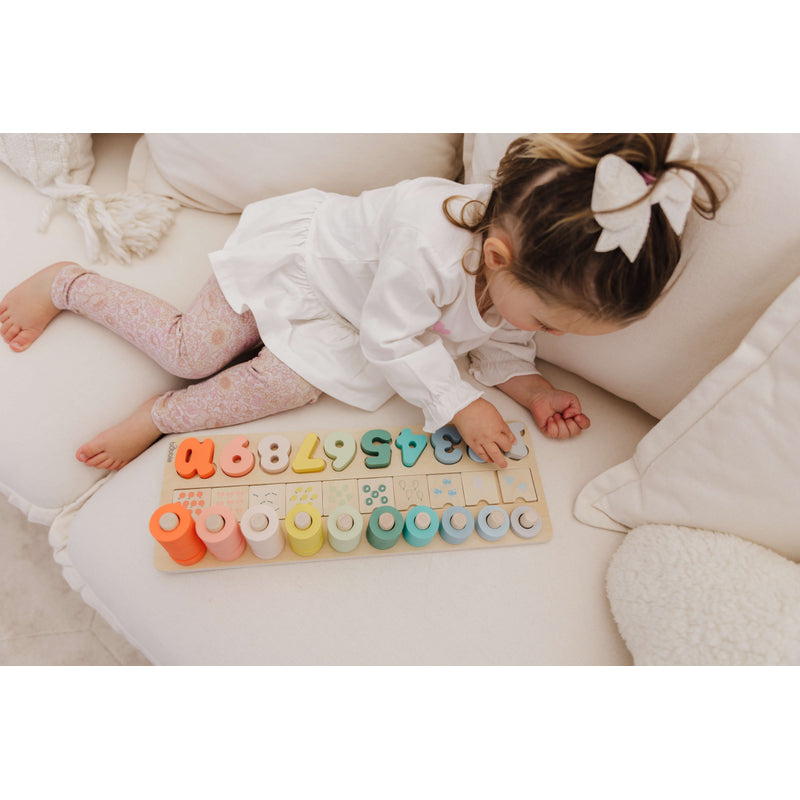 Wooden Numbers & Blocks Counting Set