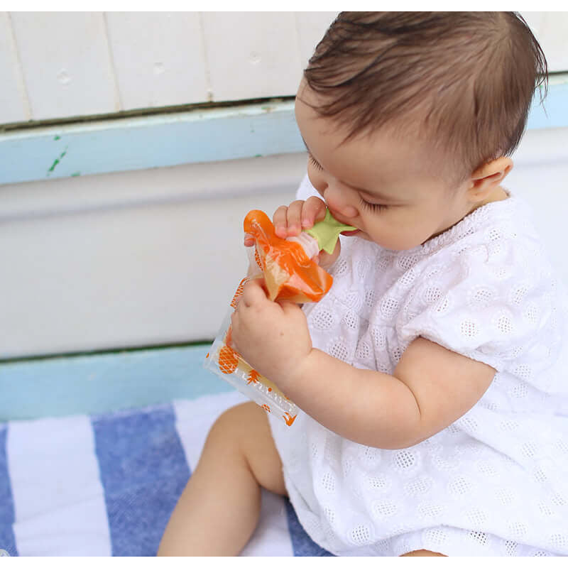 Cherub Baby Silicone Food Pouch Soft Spouts - Rose & Sand