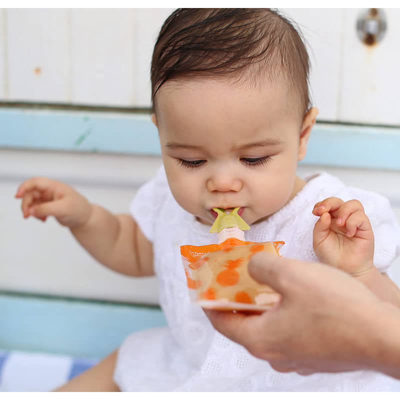 Silicone Food Pouch Soft Spouts - Rose & Sand
