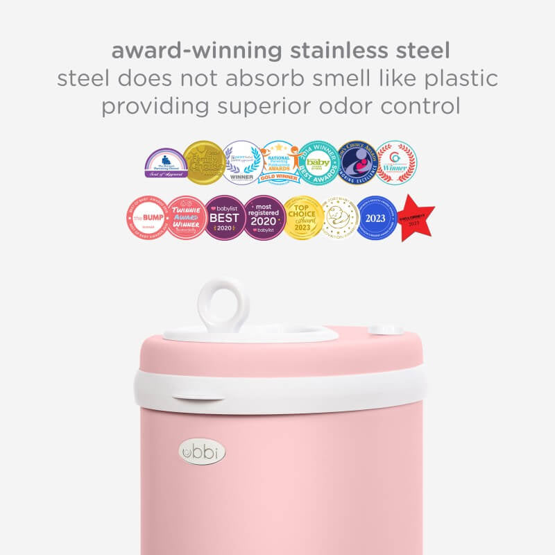 Ubbi Nappy Bin - Matte Pink