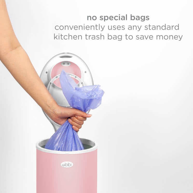 Ubbi Nappy Bin - Matte Pink
