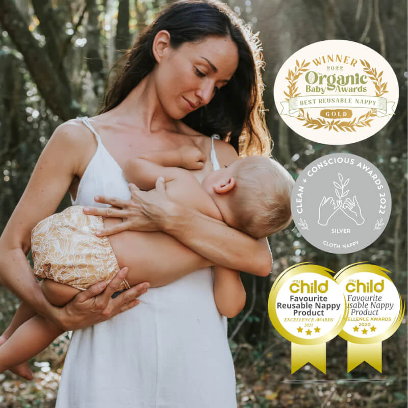 EcoNaps Sophie Olive Leaf Swim Nappy